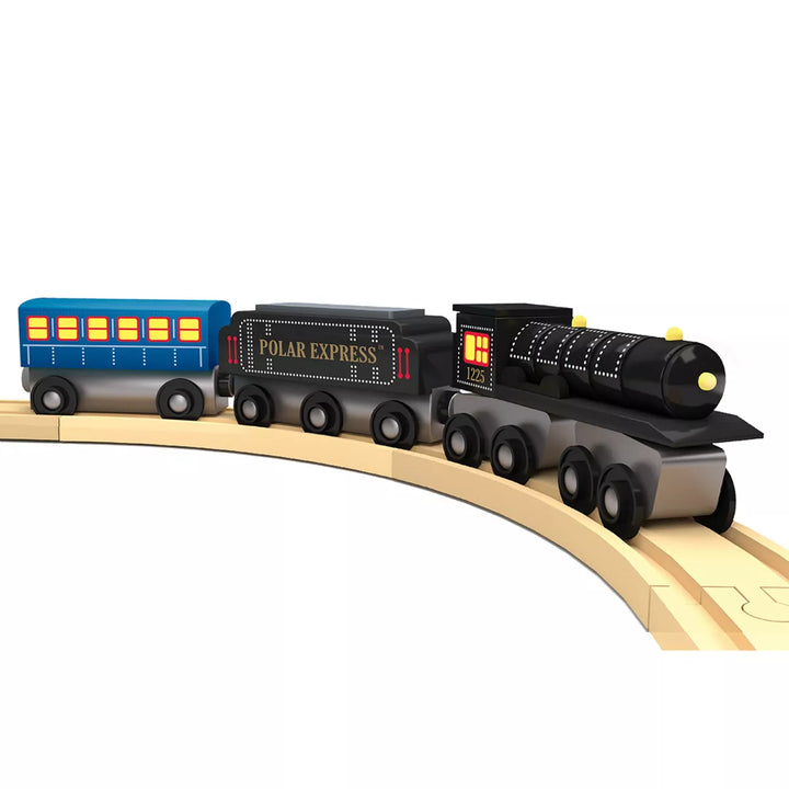 Masterpieces Wood Train Sets - the Polar Express 3 Piece Train Set.