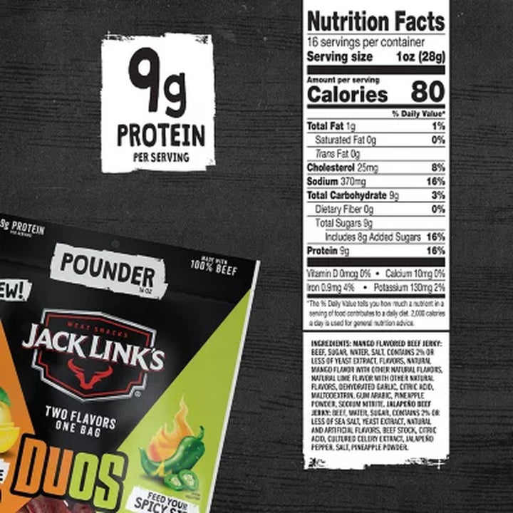 Jack Link'S Duos Jalapeno and Mango Beef Jerky, 16 Oz.