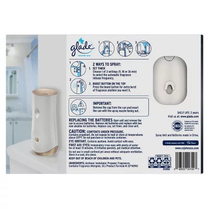 Glade Automatic Spray Air Freshener, Fireside Bourbon 1 Holder + 3 Refills