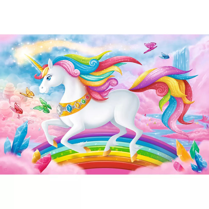 Trefl Crystal Unicorns Kids Jigsaw Puzzle - 100Pc: Educational Animal Theme, Age 5+, Gender Neutral, Cardboard