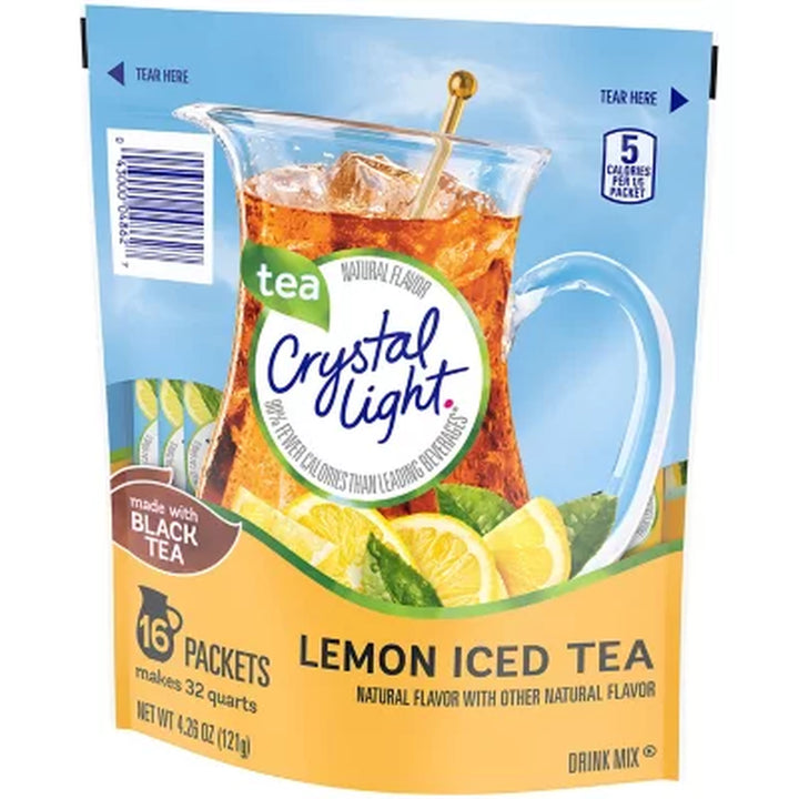 Crystal Light Lemon Iced Tea Naturally Flavored Powdered Drink Mix 16 Ct.