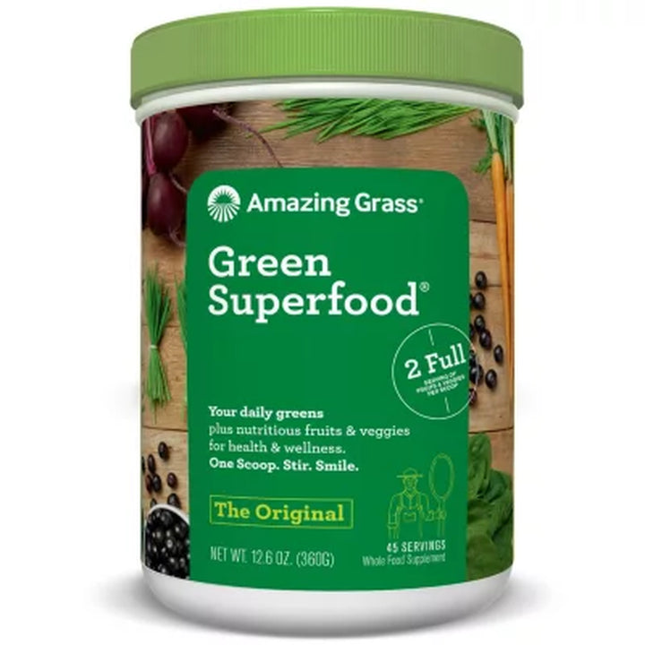 Amazing Grass Green Superfood Powder, Original, 45 Servings, 12.6 Oz.