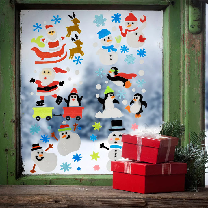 Northlight Set of 6 Double Sided Christmas Gel Window Clings
