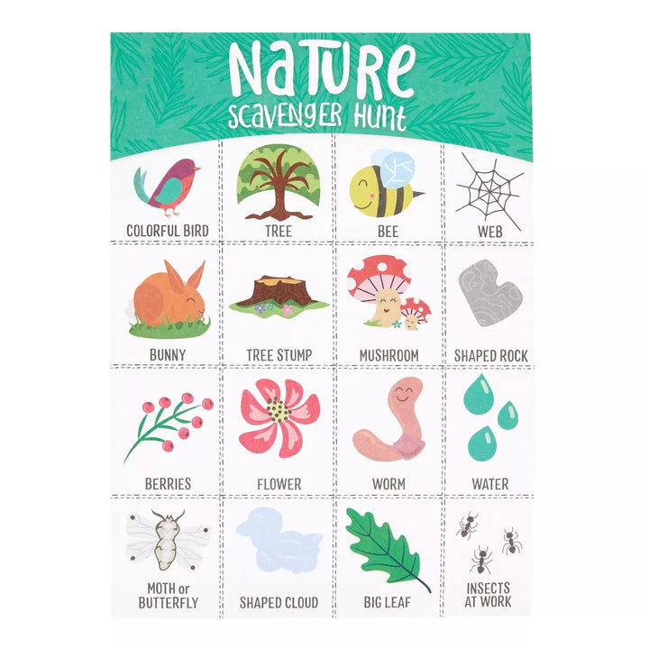 Juvale 50 Pack Nature Scavenger Hunt Cards for Kids, Outdoor Family Find and Seek Game