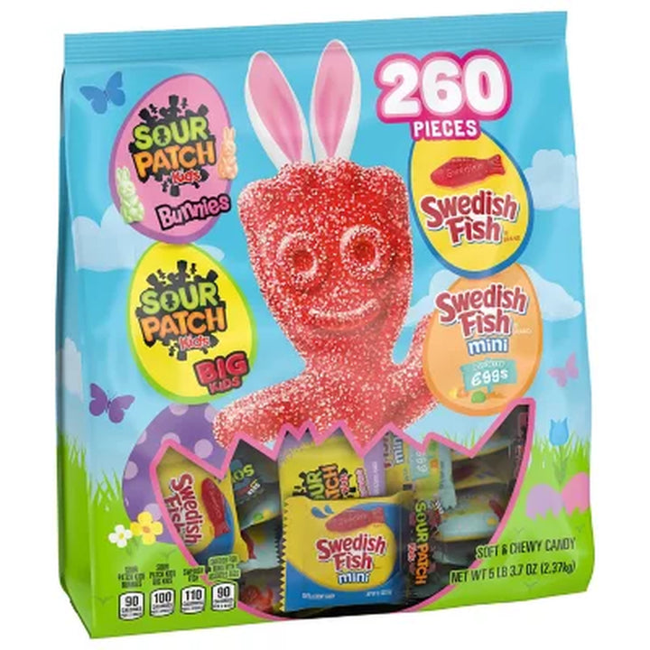 Sour Patch Kids & Swedish Fish Easter Gummy Candy, Variety Pack, 260 Pcs.