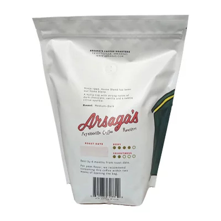 Arsaga'S Medium to Dark Roast Whole Bean Coffee, House Blend (32 Oz.)