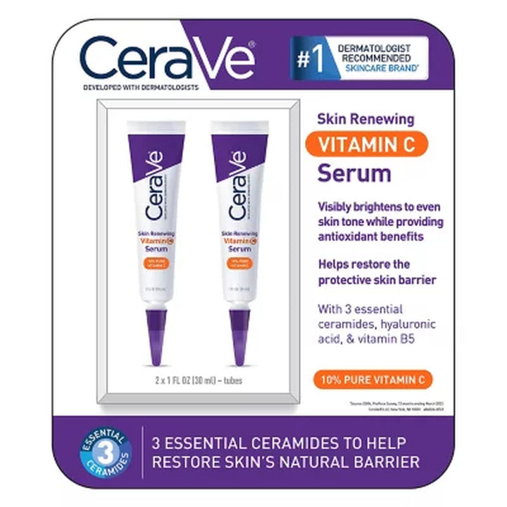 Cerave Skin Renewing Vitamin C Serum, 1 Oz., 2 Pk.