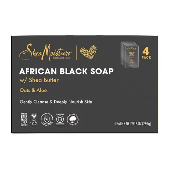 Shea Moisture African Black Soap with Shea Butter, 8 Oz., 4 Pk.