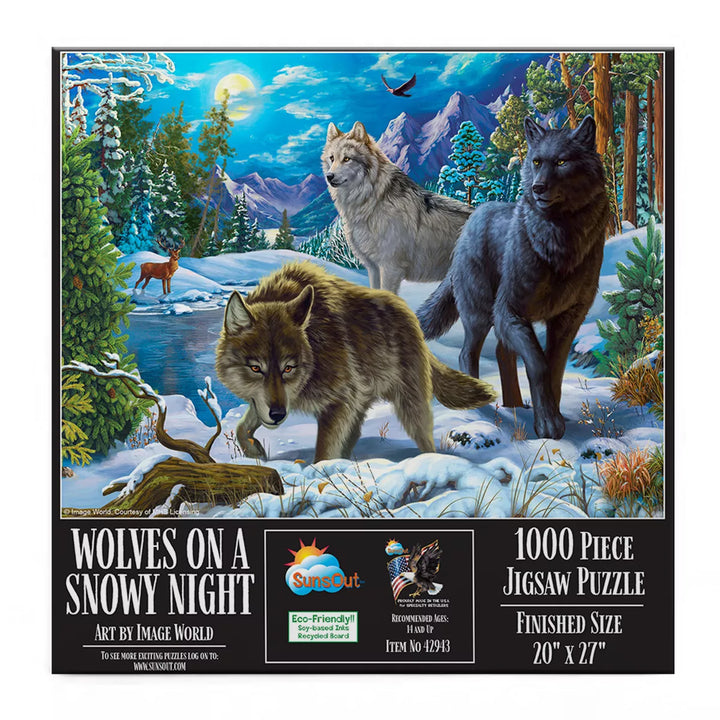 Sunsout Wolves on a Snowy Night 1000 Pc Jigsaw Puzzle 42943