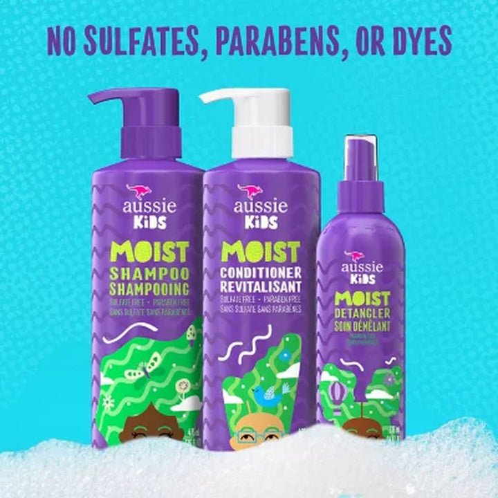 Aussie Kids Moist Shampoo, Conditioner and Detangler Pack