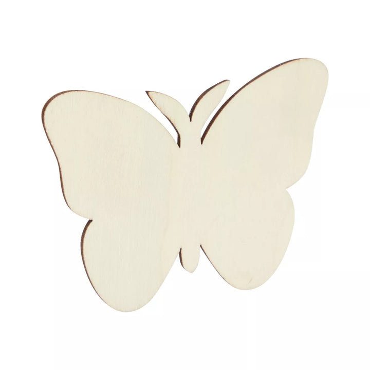 Juvale 24 Pack Unfinished Wood Butterfly Cutouts for Crafts, 2.5Mm DIY Wooden Butterflies Slice Pieces, 3.7 X 2.7 Inches