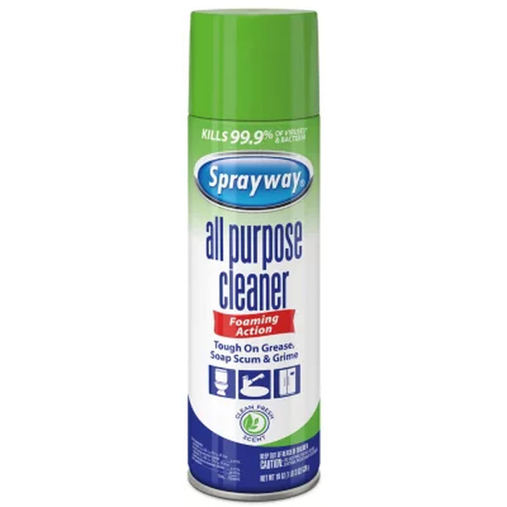 Sprayway All-Purpose Disinfectant Cleaner, 19 Oz. Cans (Choose Pack Size)