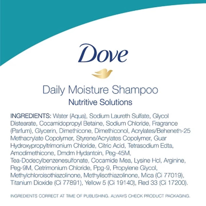 Dove Nutritive Solutions Shampoo, Daily Moisture, 40 Oz.