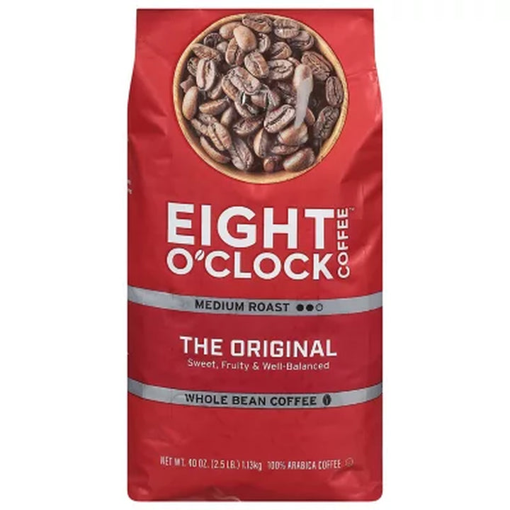 Eight O'Clock Medium Roast Whole Bean Coffee, the Original 40 Oz.