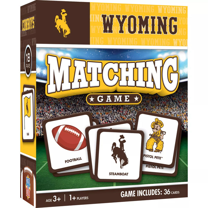 Masterpieces Officially Licensed NCAA Wyoming Cowboys Matching Game for Kids and Families.