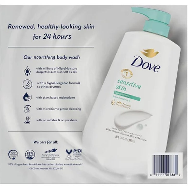 Dove Sensitive Skin Hypoallergenic Body Wash 30.6 Fl. Oz., 2 Pk.
