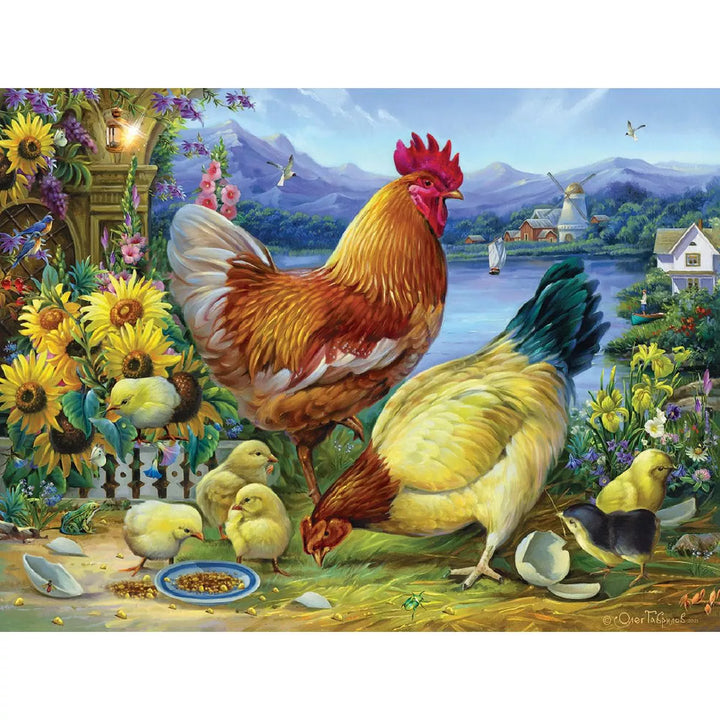 Sunsout Rooster Walk 500 Pc Jigsaw Puzzle 61918