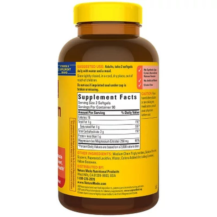 Nature Made Magnesium Citrate 250Mg Softgels 180 Ct.