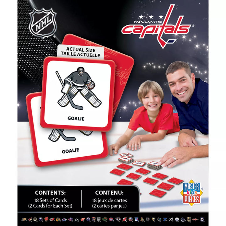 Masterpieces Officially Licensed NHL Washington Capitals Matching Game for Kids and Families.