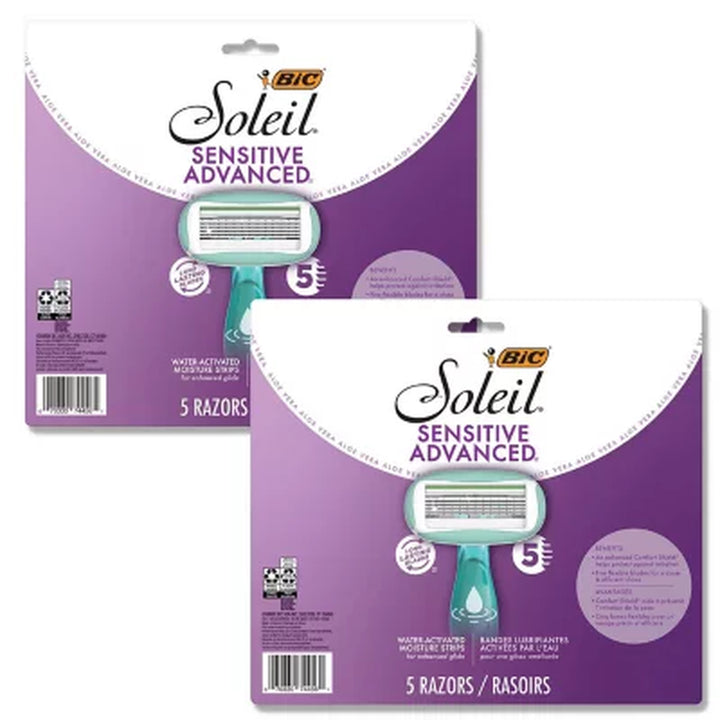 BIC Soleil Sensitive Advanced Women'S Disposable Razor, 10 Ct.