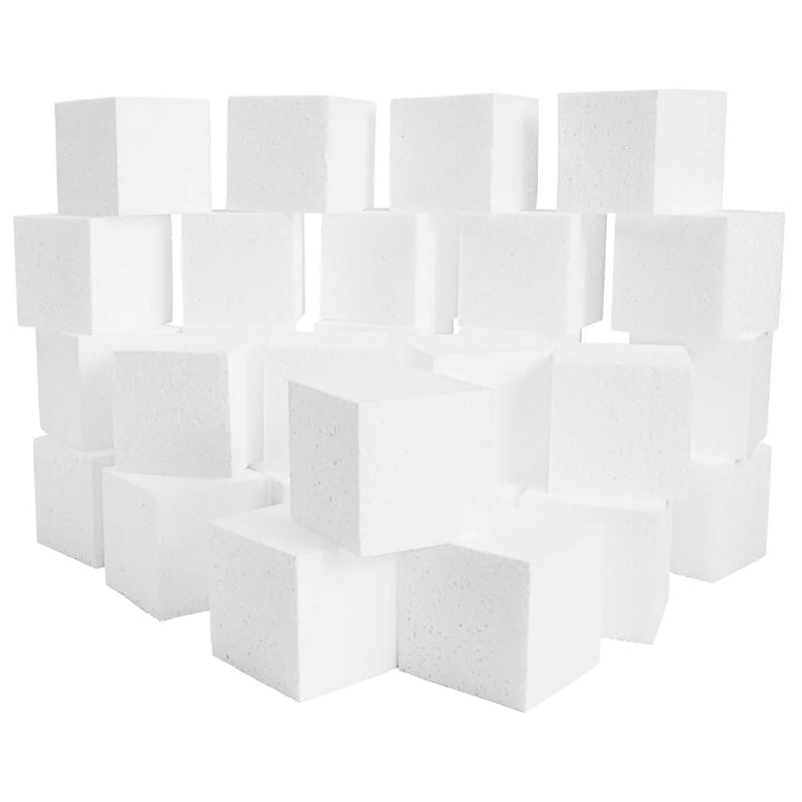 Bright Creations 30 Pack Foam Craft Blocks for Modeling, 3 Inch Mini Square Cubes for Sculpting, School Projects