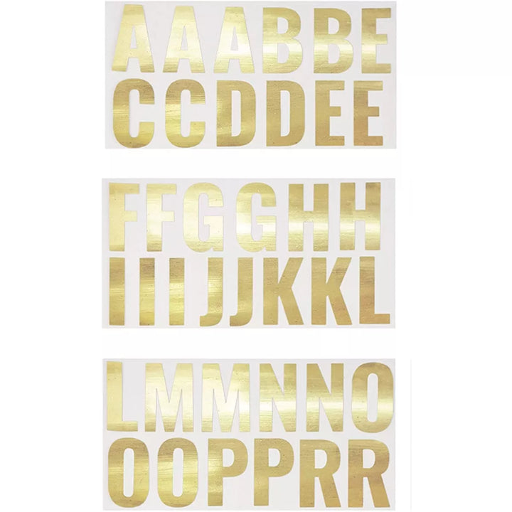 Letter Stickers - 74-Count Gold Foil Alphabet Sticker, Self Adhesive Decorative Sticker for Kids Art & Craft, DIY, Scrapbook, 2X2.5"