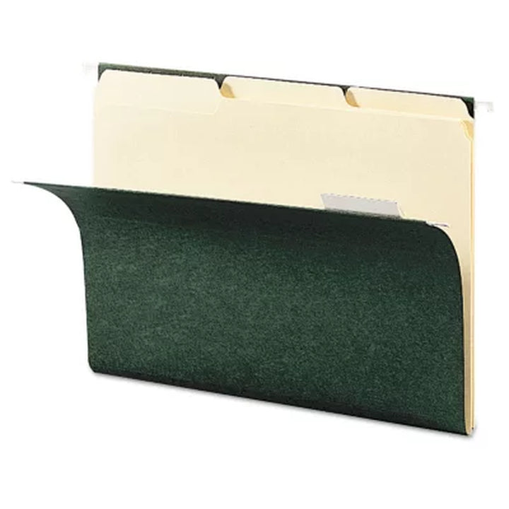 Smead 1/3 Cut Adjustable Positions Hanging File Folders, Green Letter, 25Ct.