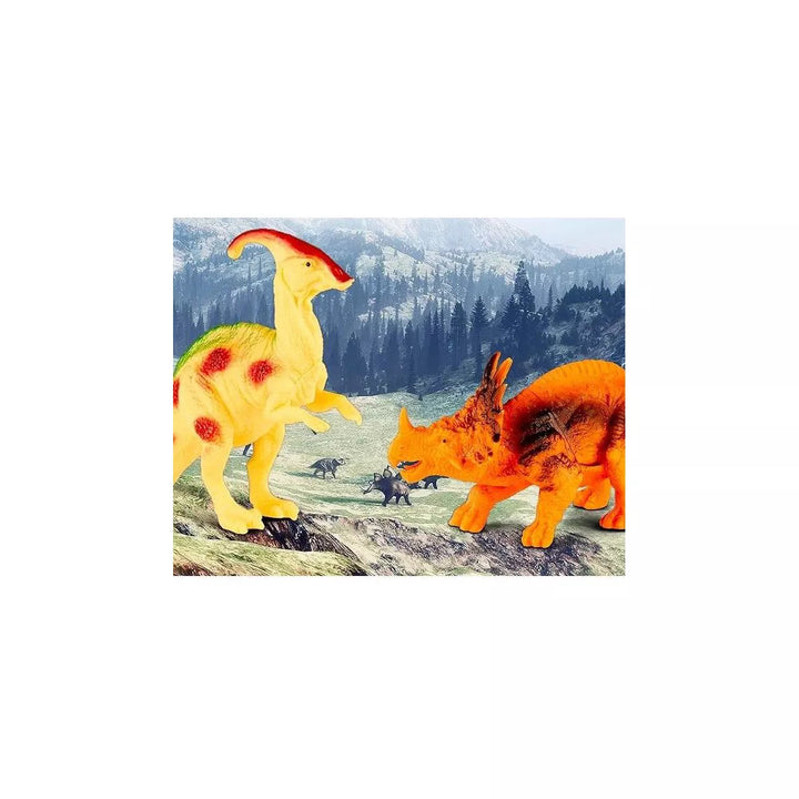 PREXTEX Dinosaur Toys for Kids- 12 Figures & Book, Multicolored