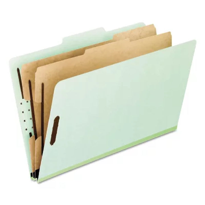 Pendaflex 6-Section Pressboard Classification File Folders, Grey Green (Letter, 10 Ct.)