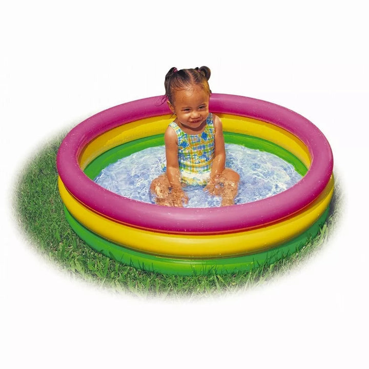 Intex 34In X 10In Sunset Glow Soft Inflatable Baby/Kids Swimming Pool (6 Pack)