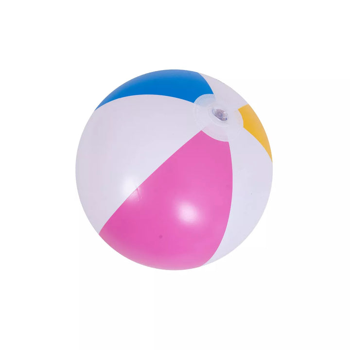 Pool Central 16" Inflatable 6-Panel Beach Ball Swimming Pool Toy - White/Pink