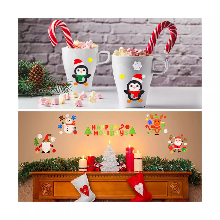 Fun Little Toys 8 PCS Christmas Window Gel Clings