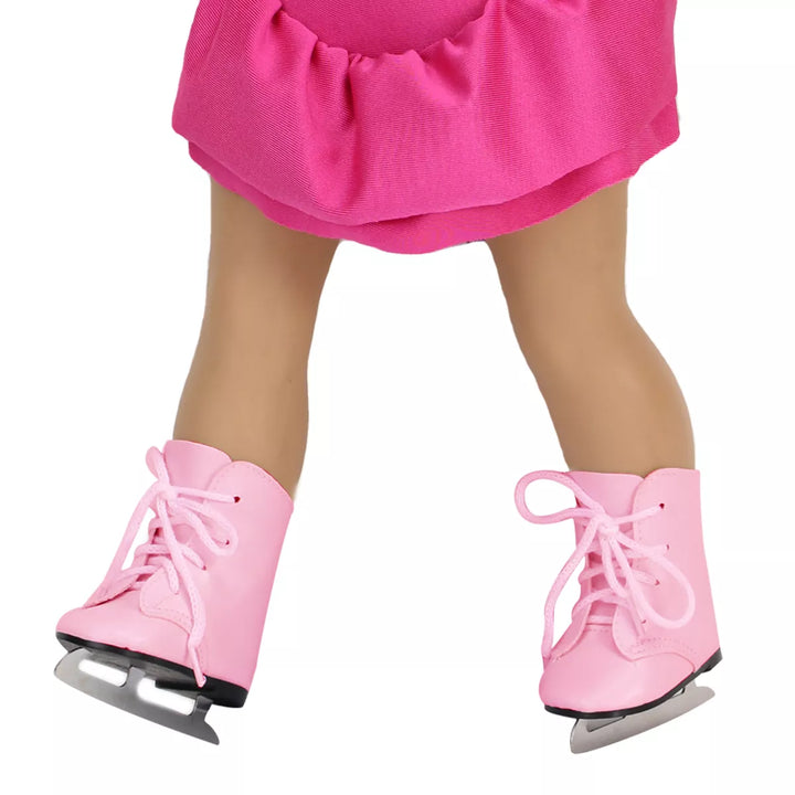 Sophia'S Pink Ice Skates with Pink Laces for 18" Dolls