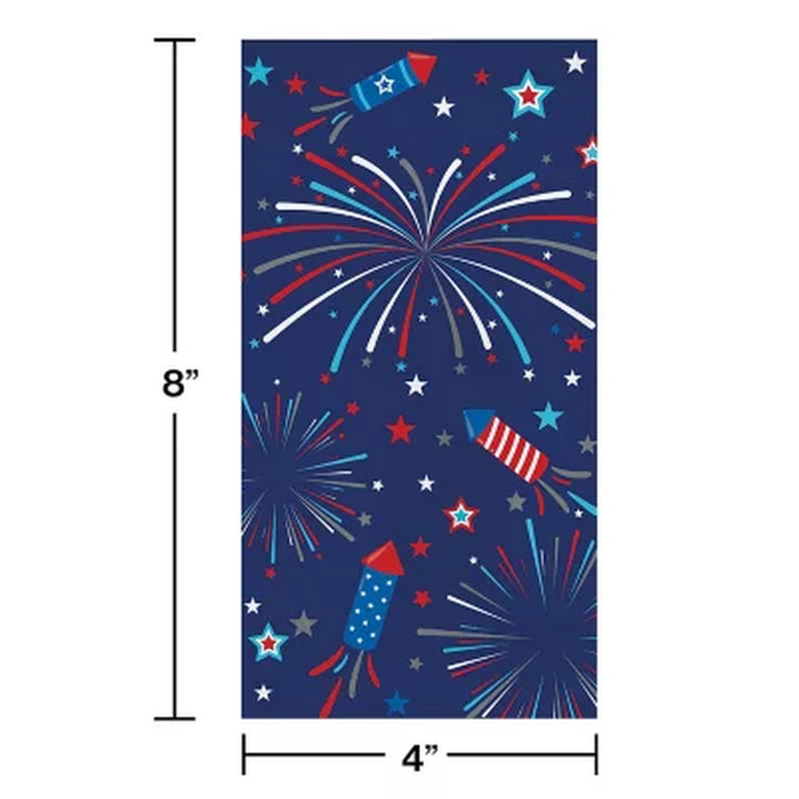 Artstyle Fireworks and Rockets Oval Plates and Dinner Napkins Tableware Kit, 200 Ct