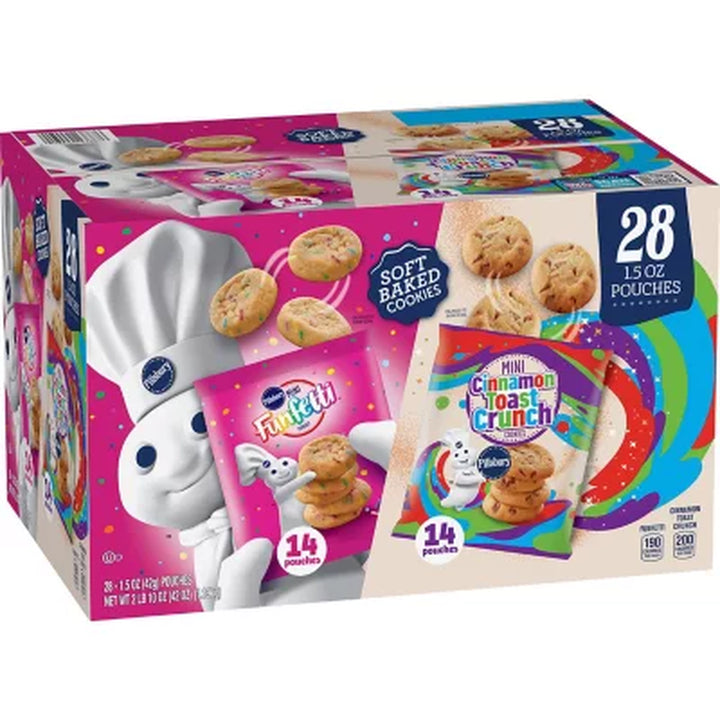 Pillsbury Mini Funfetti & Cinnamon Toast Crunch Variety Pack Soft Baked Cookies, 28 Pk.