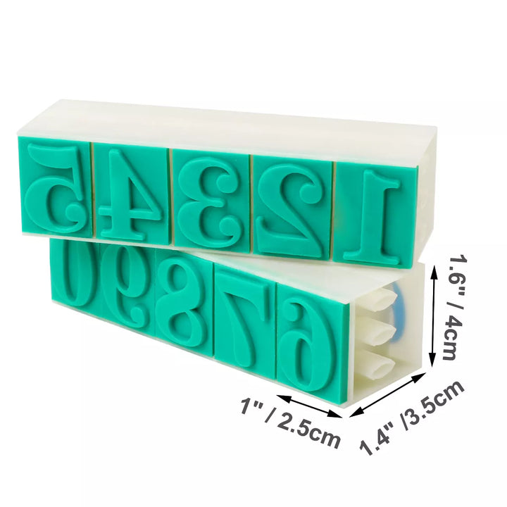 Unique Bargains DIY Rubber Large Detachable 0-9 Digits Numerals Stamps