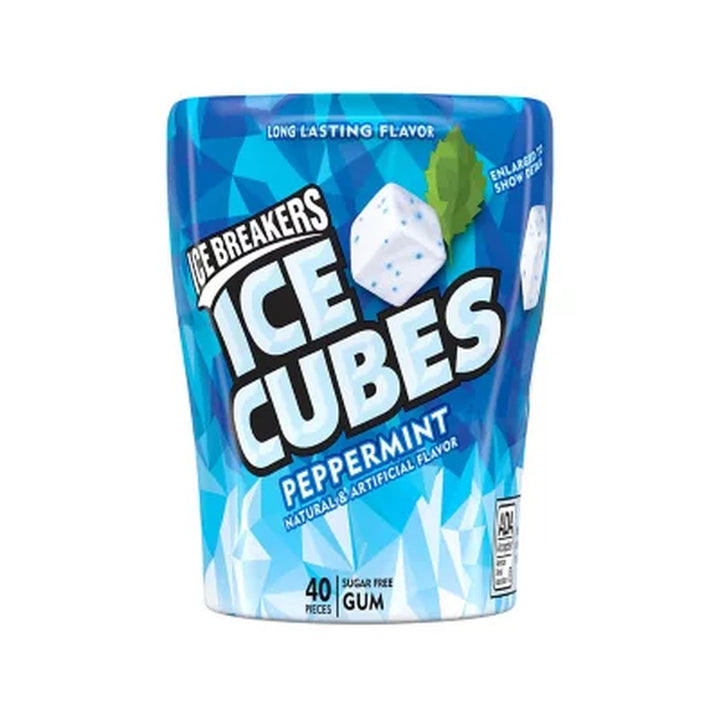 ICE BREAKERS Ice Cubes, Peppermint Sugar Free Chewing Gum, 40 Pcs., 4 Pk.