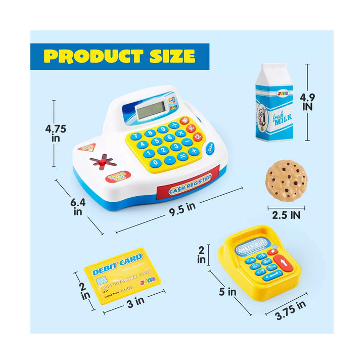 Syncfun Pretend Play Calculator Cash Register, Kids Cash Register Grocery Store Play Food, Credit Card for Toddler Early Math Learning Skill