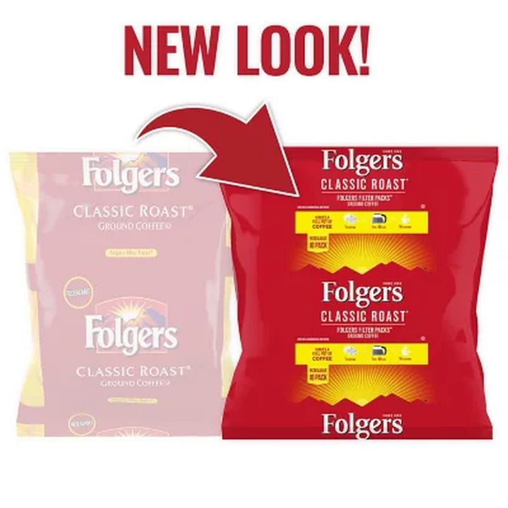 Folgers Classic Roast Ground Coffee, Filter Packs (0.9 Oz., 40 Ct.)