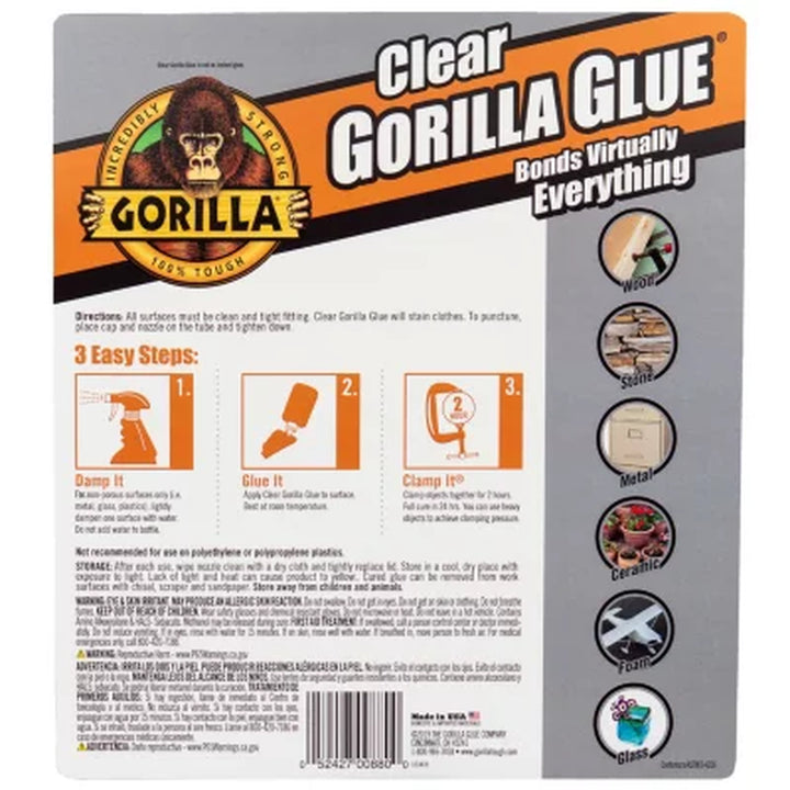 Gorilla Clear Glue, 4 Pack