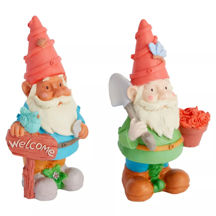 Bright Creations 2 Pack Ceramics to Paint - Paint Your Own Garden Gnome Statues, Blank Paintable Ceramics for Adults (5 In)