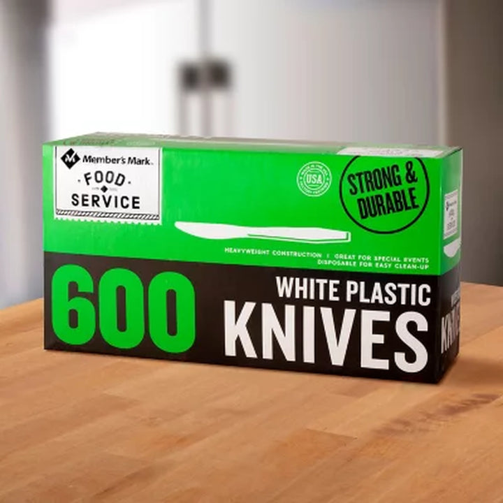 Member'S Mark White Plastic Knives, Heavyweight (600 Ct.)