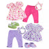 Sophia'S - 15" Doll - Floral Top, Leggings & Headband Set - Purple