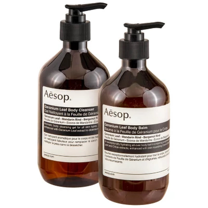 Aesop Geranium Leaf Duet, Body Cleanser & Body Balm