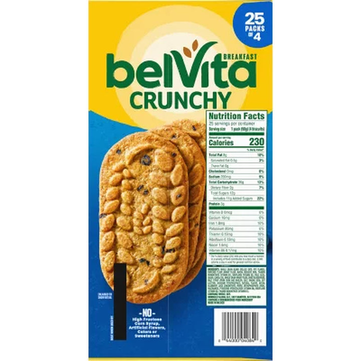 Belvita Blueberry Breakfast Biscuits, 25 Pk., 4 Biscuits per Pack