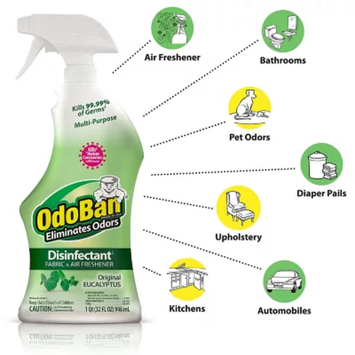 Odoban Disinfectant & Odor Eliminator, Eucalyptus 1 Gal. Concentrate + 32 Oz. Ready-To-Use Spray