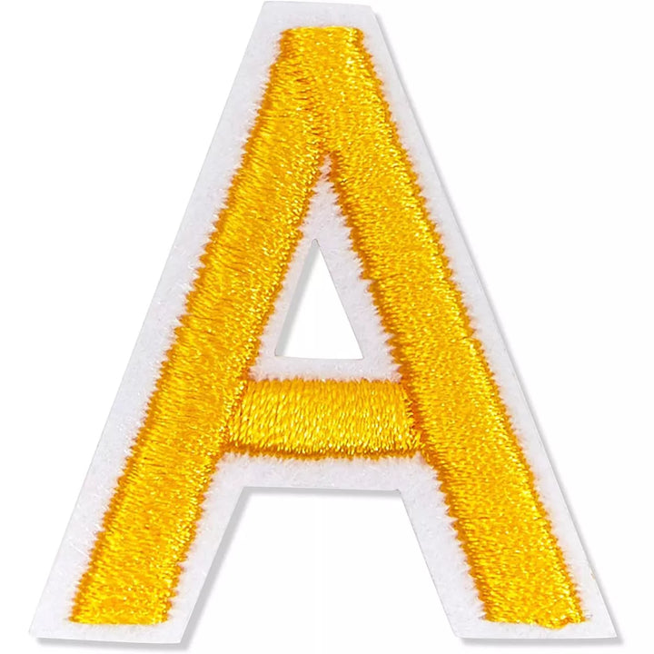 Bright Creations 82-Pack Gold Alphabet Letter and Number Iron on Patches for Applique, Sewing (1 X 1.4 In)