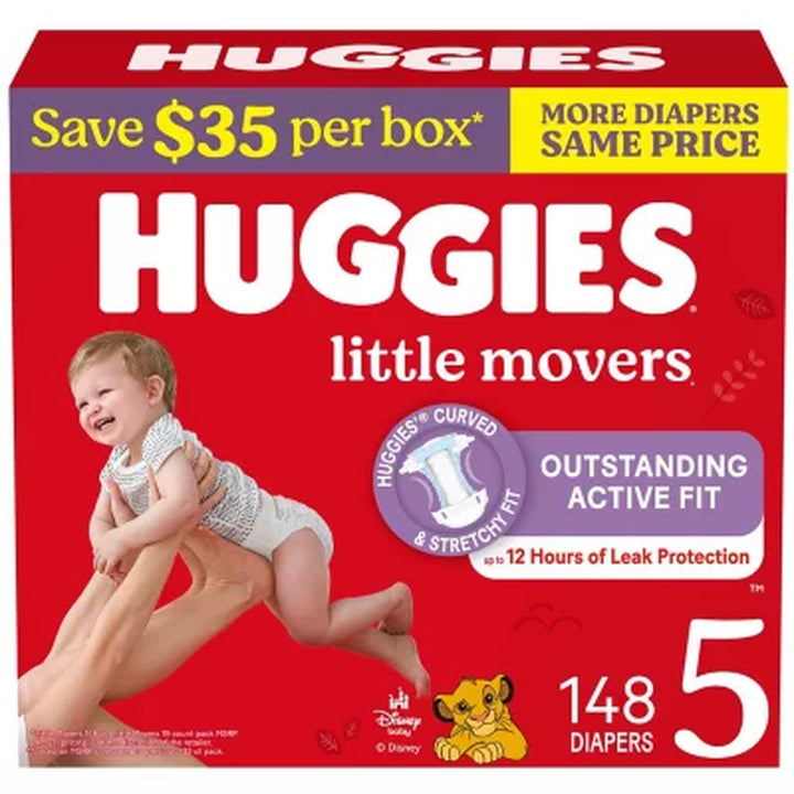 Huggies Little Movers Baby Diapers, Size 3-8