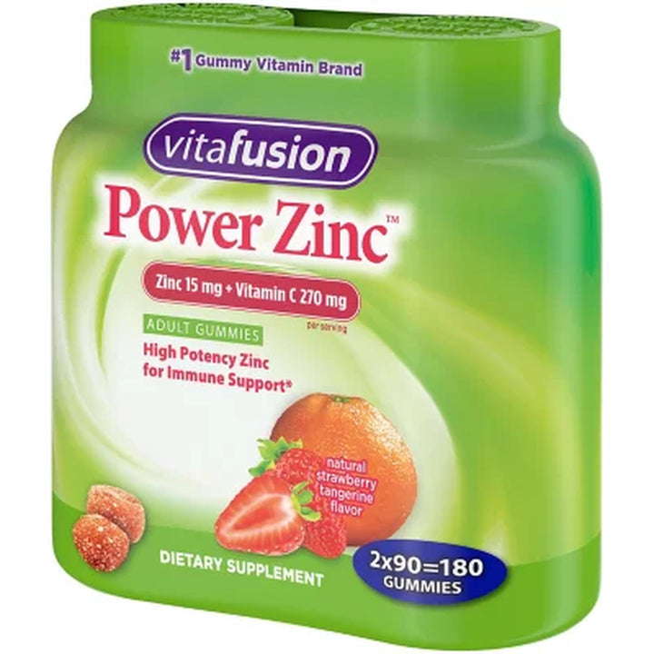 Vitafusion Power Zinc Adult Gummies, Immune Support Dietary Supplement 90 Ct., 2 Pk.