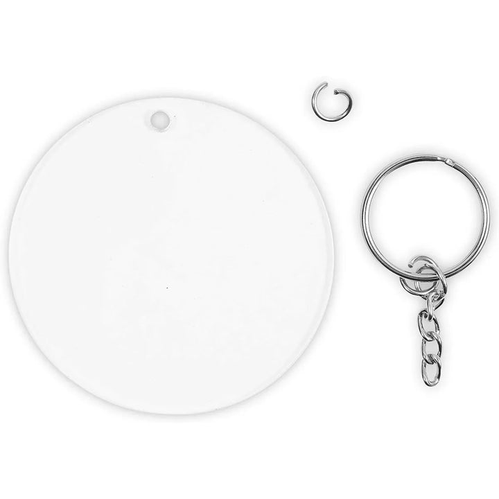 Bright Creations 20 Pieces Blank Clear Acrylic Keychains, Transparent Circle Dics 2.5" Diameter round Keychains for DIY Craft Projects